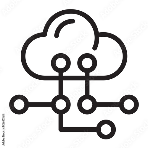 cloud computing line icon