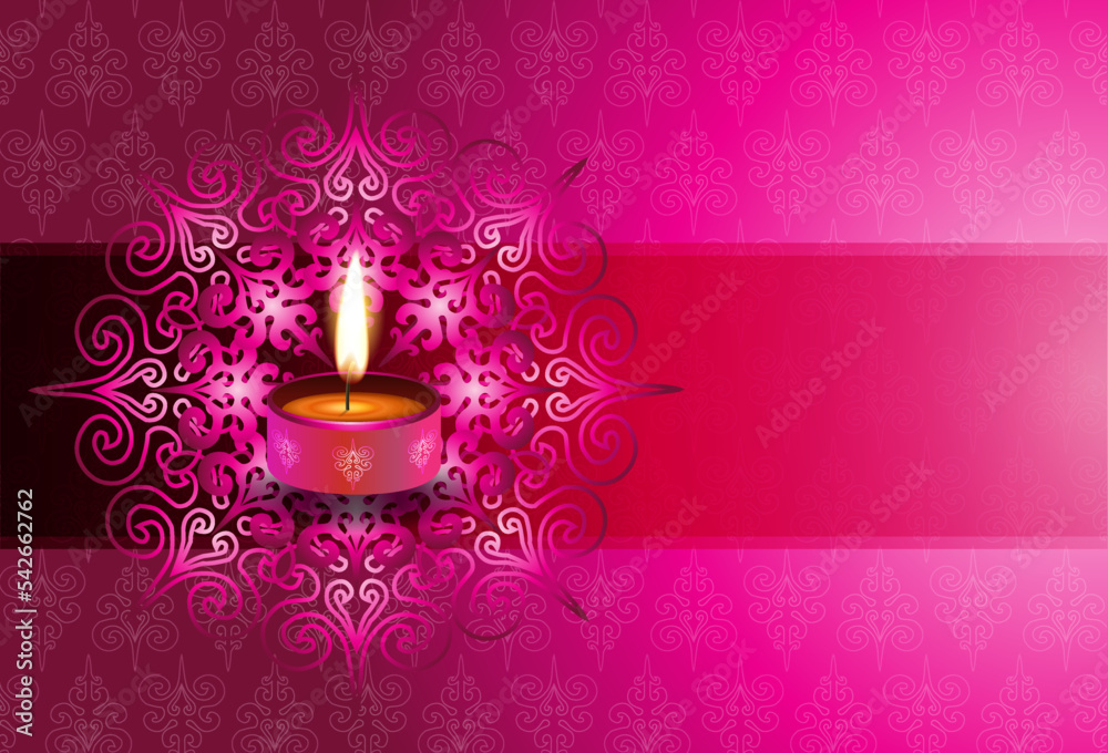 happy diwali festival background with realistic oil lamp. diwali