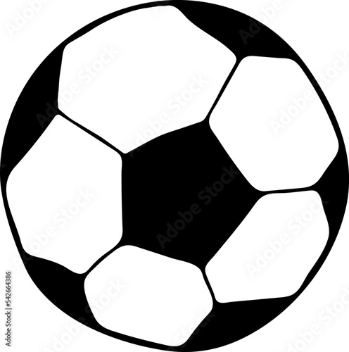 Hand drawn soccer ball icon. Vector illustration, doodle style. Sports. 