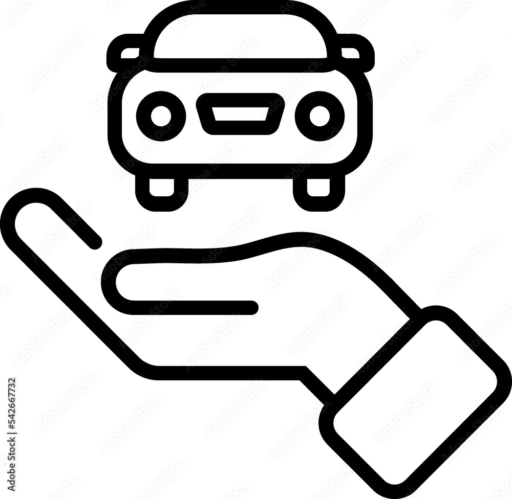 Car insurance icon, car protection