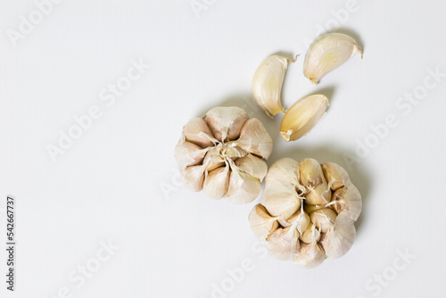 Fresh garlic isolated on white background