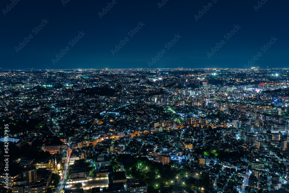 神奈川県横浜市 横浜ランドマークタワー展望台から見る街並み（西側）