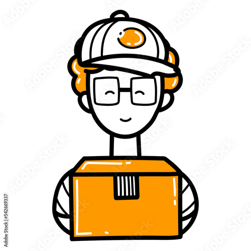 Courier Man delivering parcel
