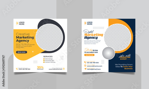 Digital marketing agency social media post corporate web banner template