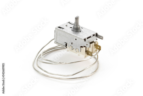 Wallpaper Mural Refrigerator thermostat. Spare parts for the refrigerator. Closeup. Isolated on a white background Torontodigital.ca
