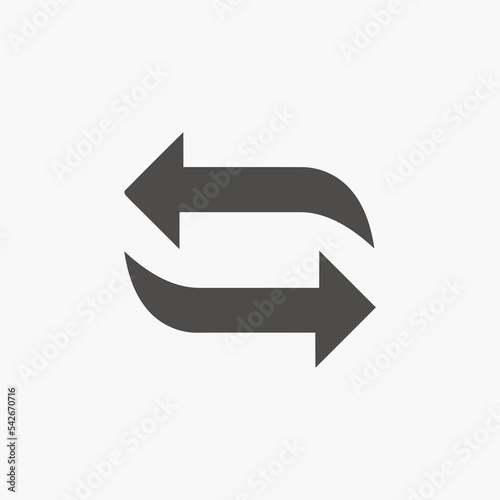 Arrow, reload, refresh, direction, rotate icon vector isolated	