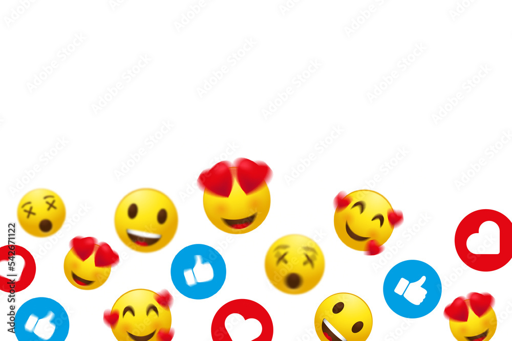 Social media background with social media emojis 