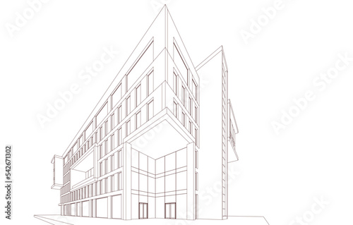 Abstract architectural wallpaper design, digital concept background 
