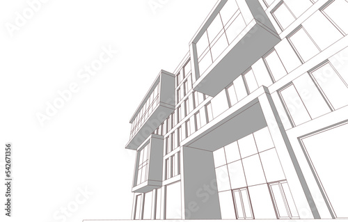 Abstract architectural wallpaper design, digital concept background 
