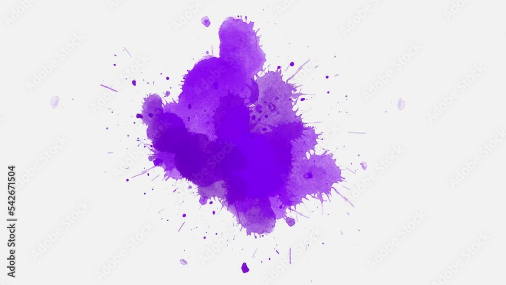 ink splatter compositing. Abstract purple color ink splatter slow ...