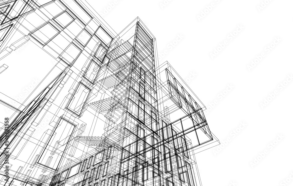 Modern architecture 3d illustration Modern architecture 3d illustration