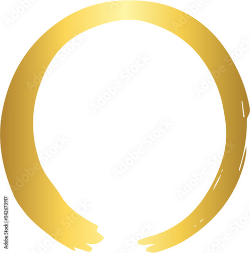 Circle Gold Brush Stroke Design Element