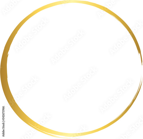 Circle Gold Brush Stroke Design Element