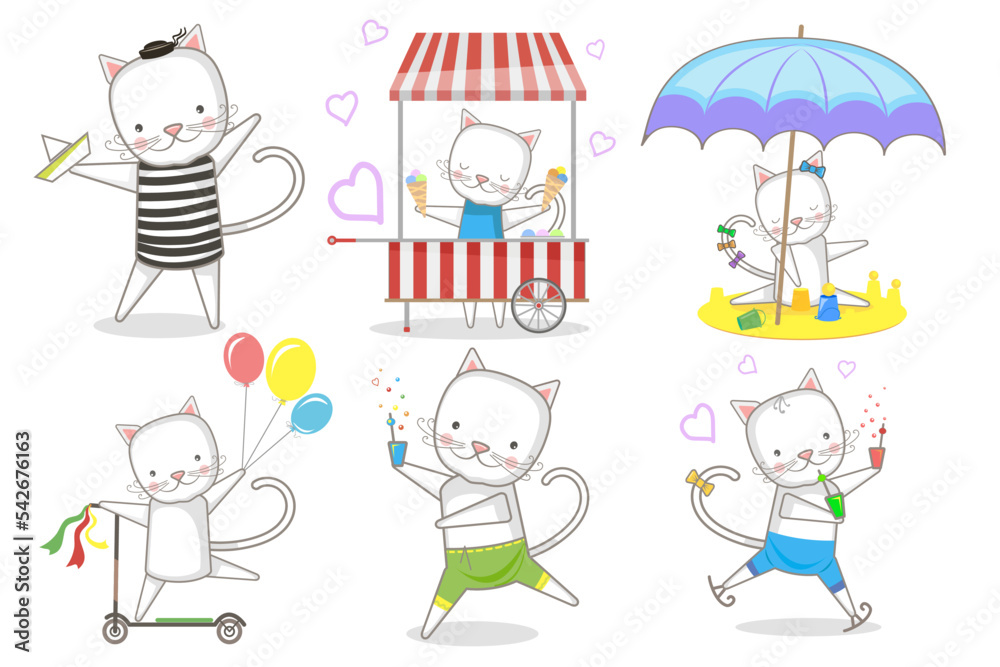 Funny animals. A little kitten.
Vector image in cartoon style. Color image. Funny animals. A little kitten.
Vector image in cartoon style. Color image.