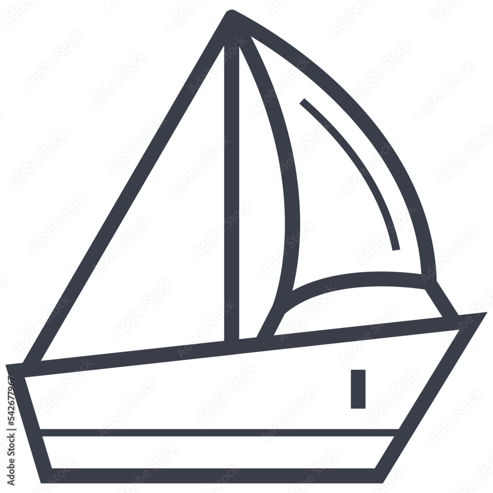 Sailboat Line Illustration Sailboat Line Illustration