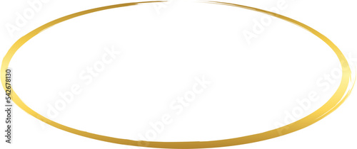 Oval Gold Brush Stroke Design Element