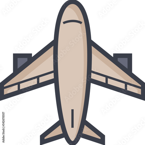 Airplane Colored Illustration