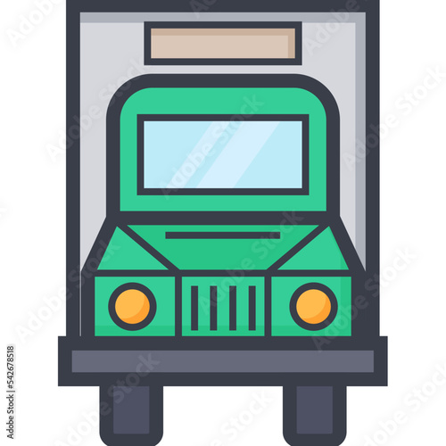 Lorry Truck Colored Illustration