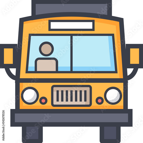 Tour Bus Colored Illustration