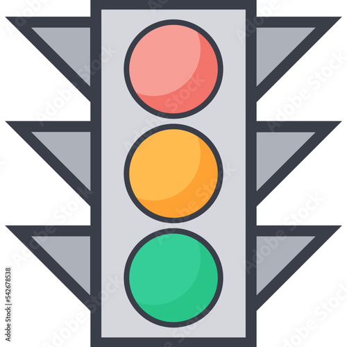 Traffic Lights Colored Illustration