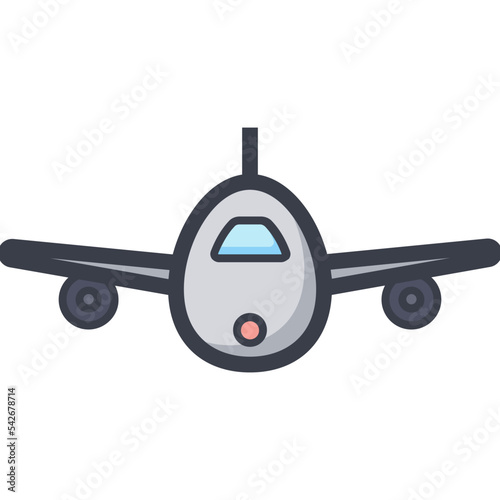Airplane Colored Illustration