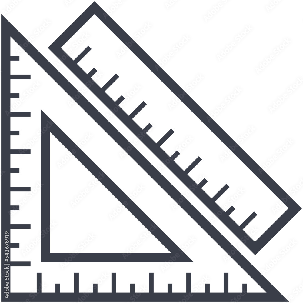 Ruler and Degree Vector Icon