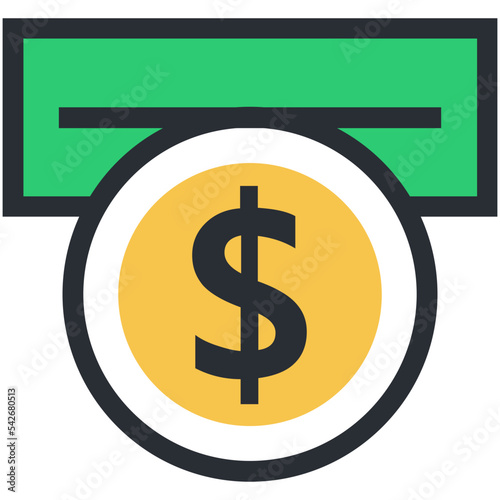 Atm Withdrawal Vector Icon