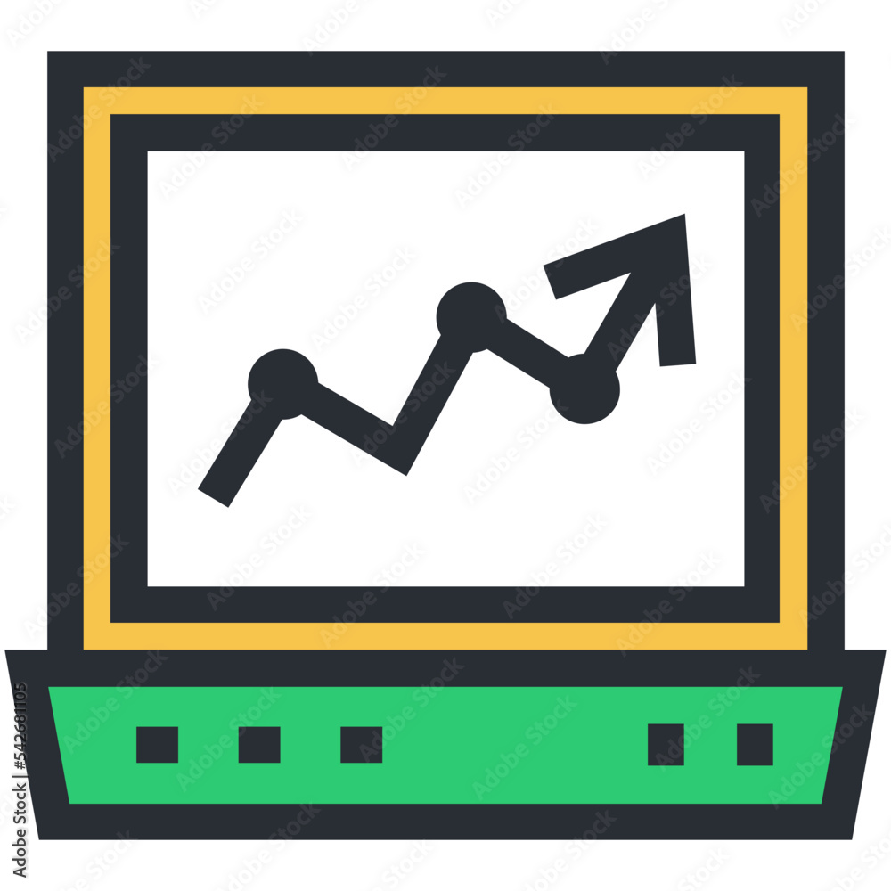 Online Graph Vector Icon