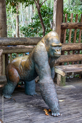 Atlanta USA 8th Oct 2022: Bronze sculpture of Western lowland gorilla  at Zoo Atlanta in Atlanta, Georgia. photo