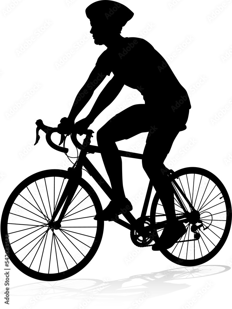 Naklejka premium Bike and Bicyclist Silhouette