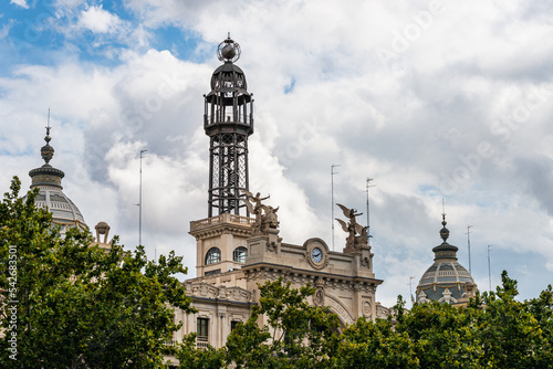 Architecture and buildings over Plaza del Ayuntamiento, Valencia, Spain, Europe photo