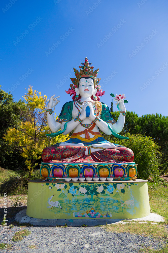 Statue of Chenrezig in Lama Tzong Khalpa Institute in Pomaia, Tuscany, Italy
