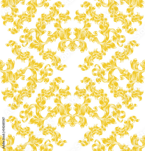 Floral Motif Scroll Pattern...
