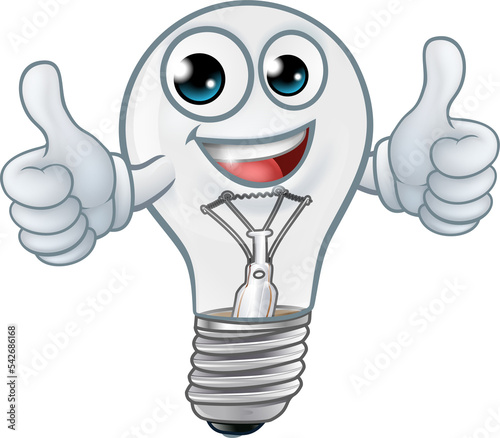 Light Bulb Cartoon Characte...