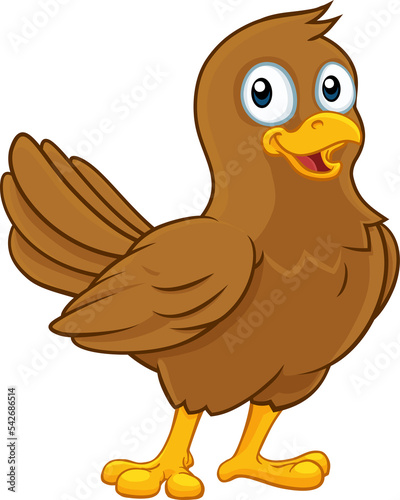 Cute Bird Cartoon Character