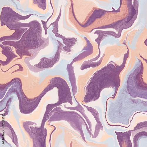 Abstract seamless pattern. Marble swirl futuristic acrylic illustration with distortion. Colorful background. Vibrant texture for modern design, print, fabric, textile, wallpaper.