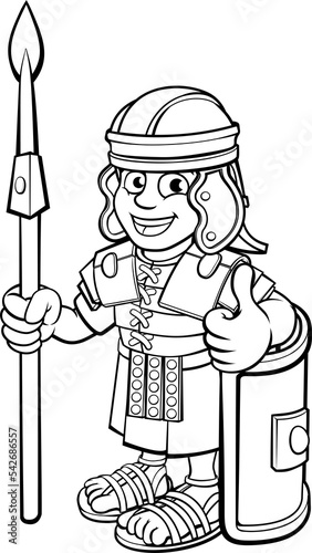 Roman Soldier Cartoon Chara...