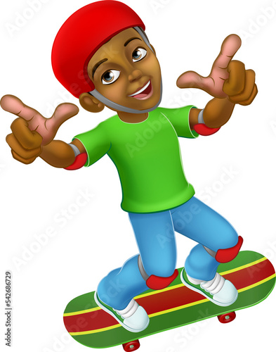Boy Kid Child on Skateboard...
