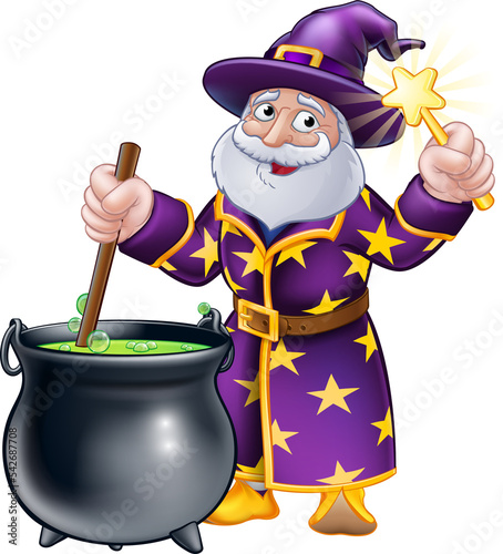 Wizard with Cauldron and Wa...