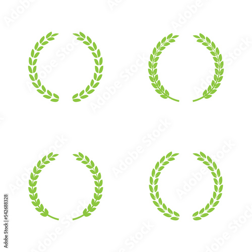 circular leaf logo vector template.