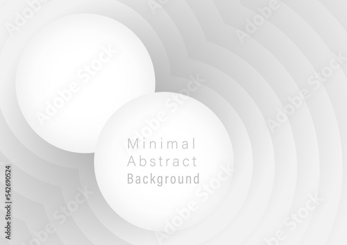 Abstract geometric background, grey and white gradient, multi layer circular shape, vector background illustration template for website, banner, poster, backdrop