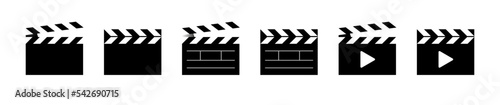Clapper board set vector illustration.