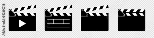 Clapper board set vector illustration.