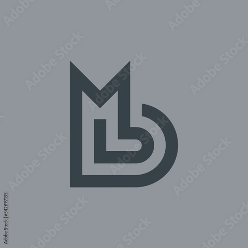 Modern and memorable initial letter MB or BM monogram logo