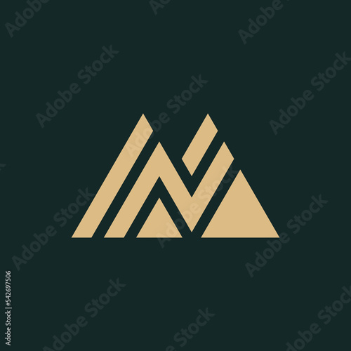 Modern and memorable initial letter MN or NM monogram logo