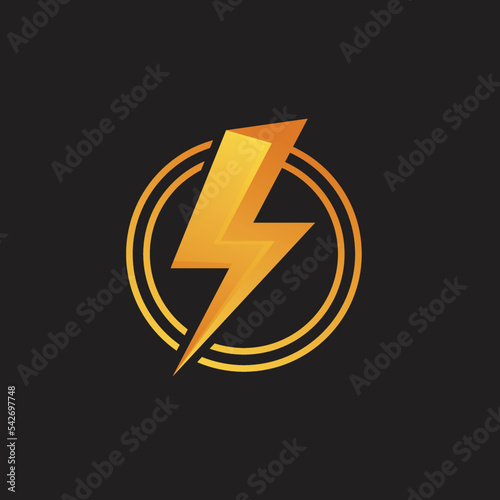 Electrical logo thunder concept with lightning gradient vector