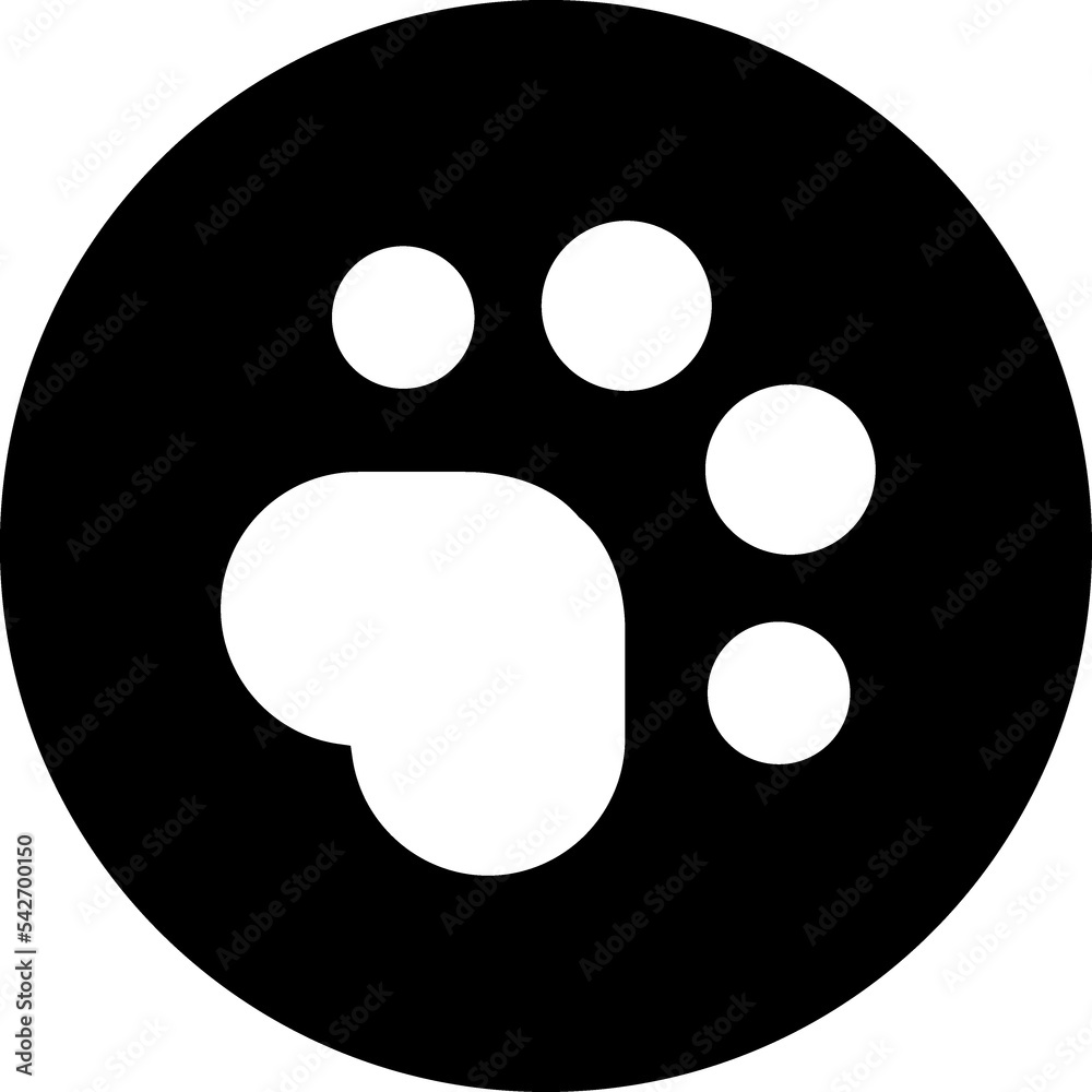 Fototapeta premium Dog, cat paw icon