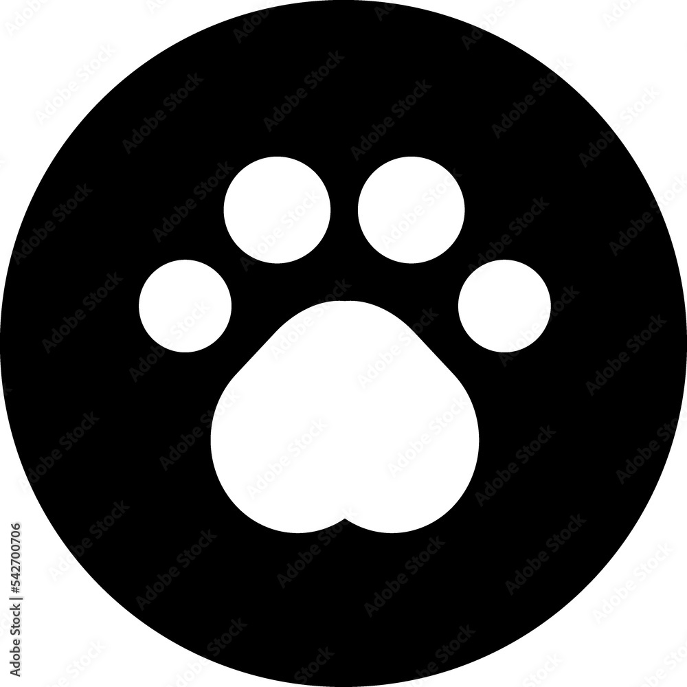 Fototapeta premium Dog footprint glyph icon