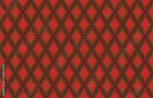 Gypsy pattern tribal ethnic motifs geometric seamless background. Doodle gypsy geometric shapes sprites tribal motifs clothing fabric textile print traditional design with triangles