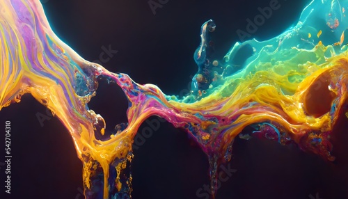 イラスト カラフル アート 流体 気体 流れ 抽象 曲線